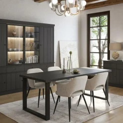 Ygo Eettafel CASTELLO Zwarte Eik 180x98| Eettafels