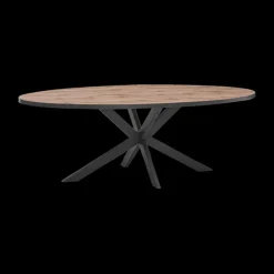 Ygo Eettafel DELPHINE Ovaal 220x110 Sterpoot Zwart| Eettafels