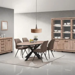 Ygo Eettafel DELPHINE Ovaal 220x110 Sterpoot Zwart| Eettafels