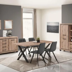 Ygo Eettafel DELPHINE Rechthoekig 220x95 X-Poot| Eettafels