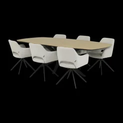 Ygo Eettafel ENCANTO Deens Ovaal 250x128 Blond Oak| Eettafels