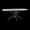 Ygo Eettafel ENRICO Marmerlook Zwart 180x90| Eettafels