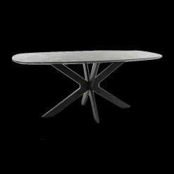 Ygo Eettafel ENRICO Marmerlook Zwart 180x90| Eettafels