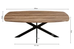 Ygo Eettafel ENSOR Deens Ovaal 200x100 Mango| Eettafels