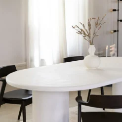 Ygo Eettafel ITHAKA Ovaal 220x110 Microcement Kolompoot| Eettafels