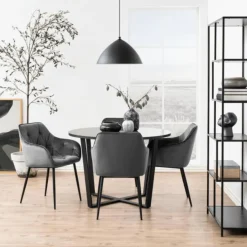 Ygo Eettafel MAITE Marble Black Ø110cm| Eettafels