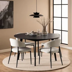 Ygo Eettafel MARIS Zwart Eikfineer Ø140cm| Eettafels