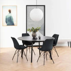 Ygo Eettafel MARIS Zwart Eikfineer Ø140cm| Eettafels