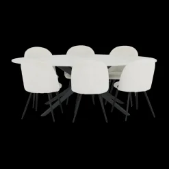 Ygo Eettafel MONET Ovaal Keramiek Wit 240x120| Eettafels