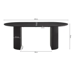 Ygo Eettafel PORTO Decor Donkerbruin 200x110| Eettafels