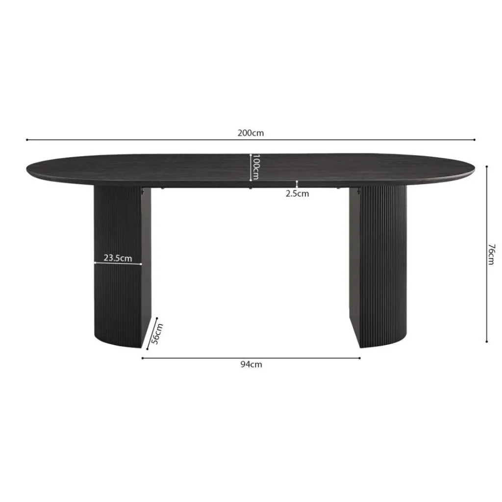 Ygo Eettafel PORTO Decor Donkerbruin 200x110| Eettafels