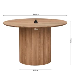 Ygo Eettafel PORTO Decor Oude Eik Ø120| Eettafels