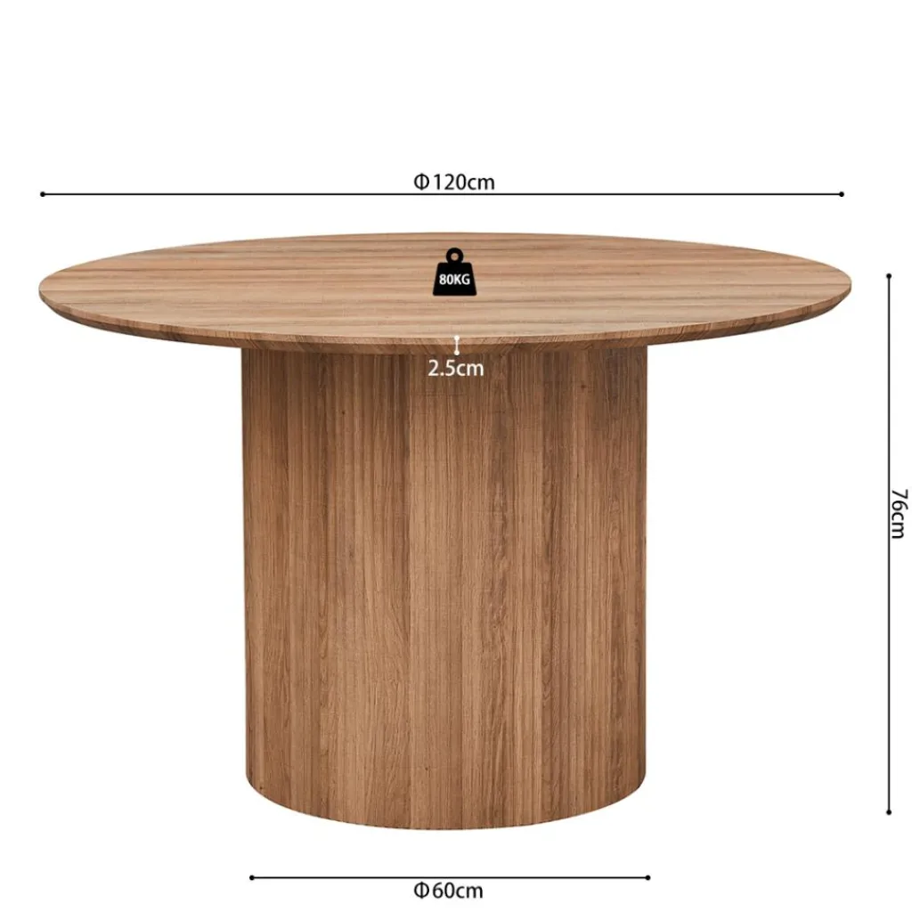 Ygo Eettafel PORTO Decor Oude Eik Ø120| Eettafels