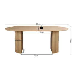 Ygo Eettafel PORTO 200x100 Decor Eik Naturel| Eettafels