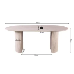 Ygo Eettafel PORTO 200x100 Travertijnlook| Eettafels