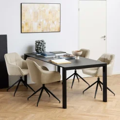 Ygo Eettafel TUVA Keramiek zwart 200x90| Eettafels