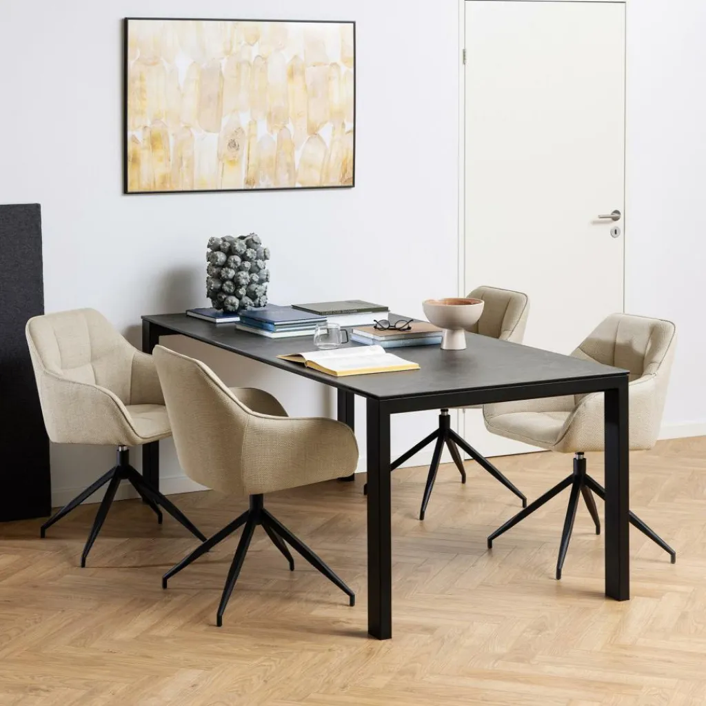 Ygo Eettafel TUVA Keramiek zwart 200x90| Eettafels