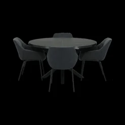 Ygo Eettafel Verlengbaar SILVA Noir Ø140/Ø180| Eettafels
