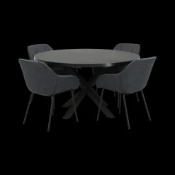 Ygo Eettafel Verlengbaar SILVA Noir Ø140/Ø180| Eettafels
