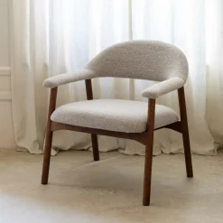 Ygo Fauteuil COLETTE Monza Beige - Poot Walnoot| Fauteuils