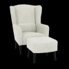 Ygo Fauteuil SPAIN met poef Poso Ivory| Fauteuils