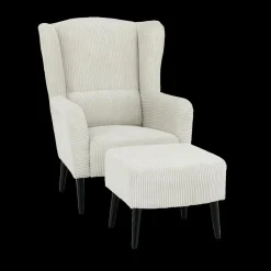 Ygo Fauteuil SPAIN met poef Poso Ivory| Fauteuils