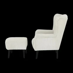 Ygo Fauteuil SPAIN met poef Poso Ivory| Fauteuils