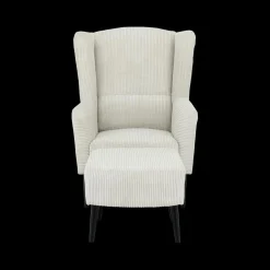 Ygo Fauteuil SPAIN met poef Poso Ivory| Fauteuils