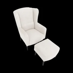 Ygo Fauteuil SPAIN met poef Poso Ivory| Fauteuils