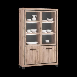 Ygo Glaskast DELPHINE 2D/Glas - 2D (incl. LED) B133| Vitrinekasten