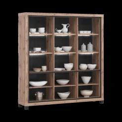 Ygo Glaskast DELPHINE 3D/Glas - 3D (incl. LED) B191| Vitrinekasten