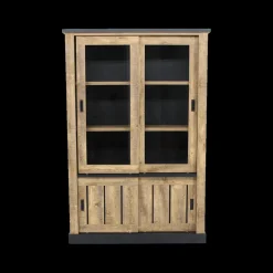 Ygo Glaskast KAMIEL Industrial Oak| Vitrinekasten