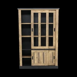 Ygo Glaskast KAMIEL Industrial Oak| Vitrinekasten