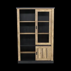 Ygo Glaskast KAMIEL Industrial Oak| Vitrinekasten