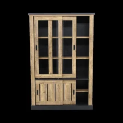 Ygo Glaskast KAMIEL Industrial Oak| Vitrinekasten
