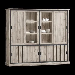 Ygo Glaskast VIENNA B238 Canyon Oak| Vitrinekasten