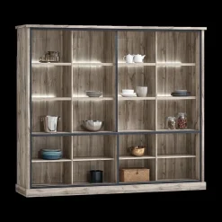 Ygo Glaskast VIENNA B238 Canyon Oak| Vitrinekasten
