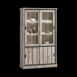 Ygo Glaskast VIENNA B126 Canyon Oak| Vitrinekasten