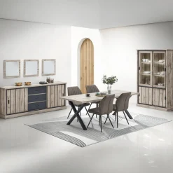 Ygo Glaskast VIENNA B126 Canyon Oak| Vitrinekasten