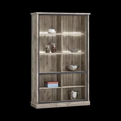 Ygo Glaskast VIENNA B126 Canyon Oak| Vitrinekasten