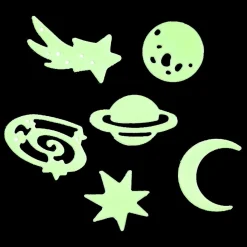 Ygo Glow in The Dark Stickers IN SPACE Ruimte Set van 24| Decoratieve Accessoires