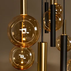 Ygo Hanglamp JOSIANE 12Del. Zwart/Amber| Hanglampen