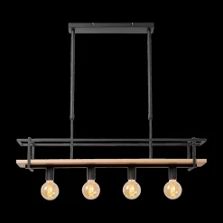 Ygo Hanglamp MILONGA Met. Zwart/Hout| Hanglampen