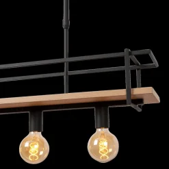 Ygo Hanglamp MILONGA Met. Zwart/Hout| Hanglampen