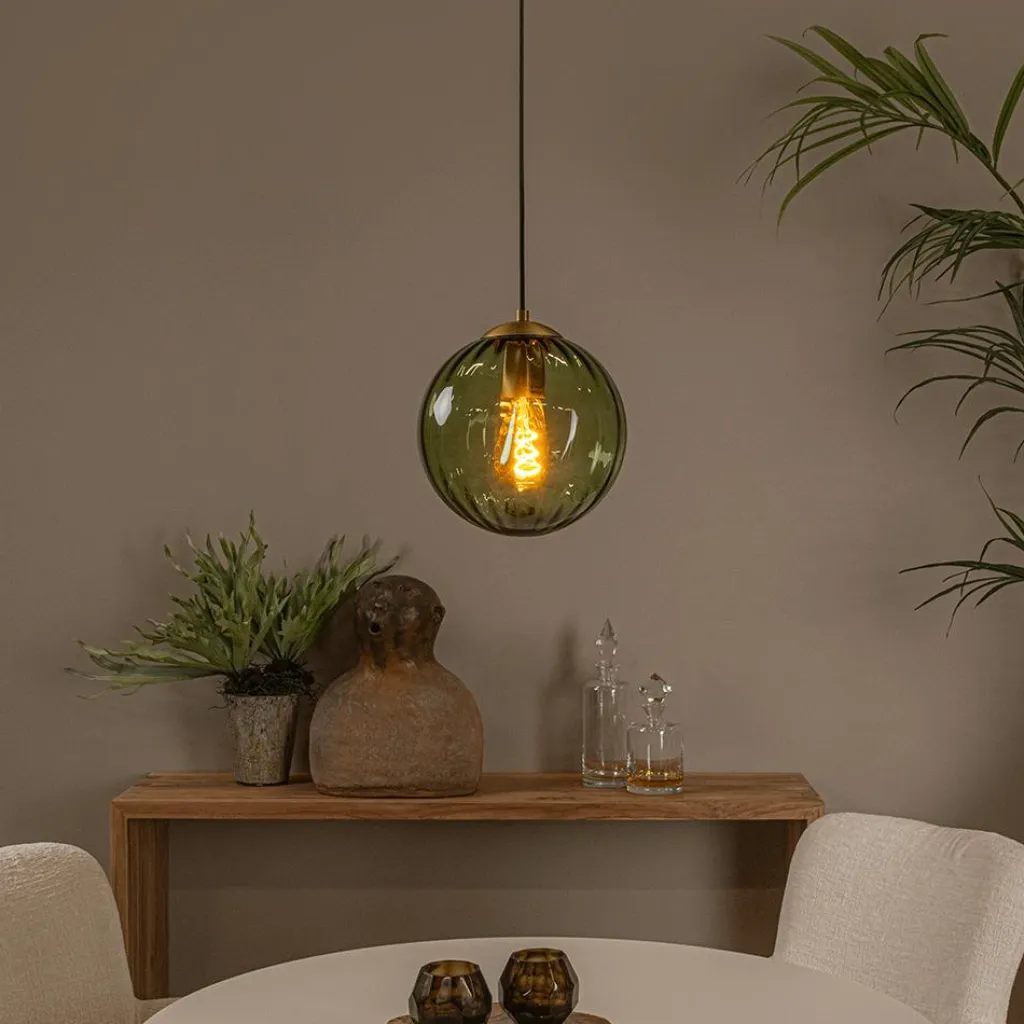 Ygo Hanglamp MONSARAZ 1Del. Glas Groen| Hanglampen