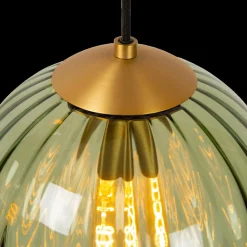 Ygo Hanglamp MONSARAZ 3Del. Glas Groen/Amber| Hanglampen