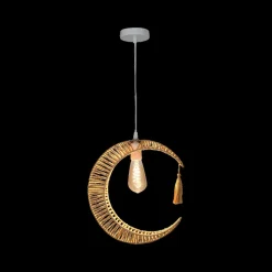 Ygo Hanglamp MOON Maan Touw Naturel| Decoratieve Accessoires|Kinderverlichting