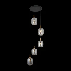 Ygo Hanglamp OKIRU 5Del. Rond Smoke Grey| Hanglampen