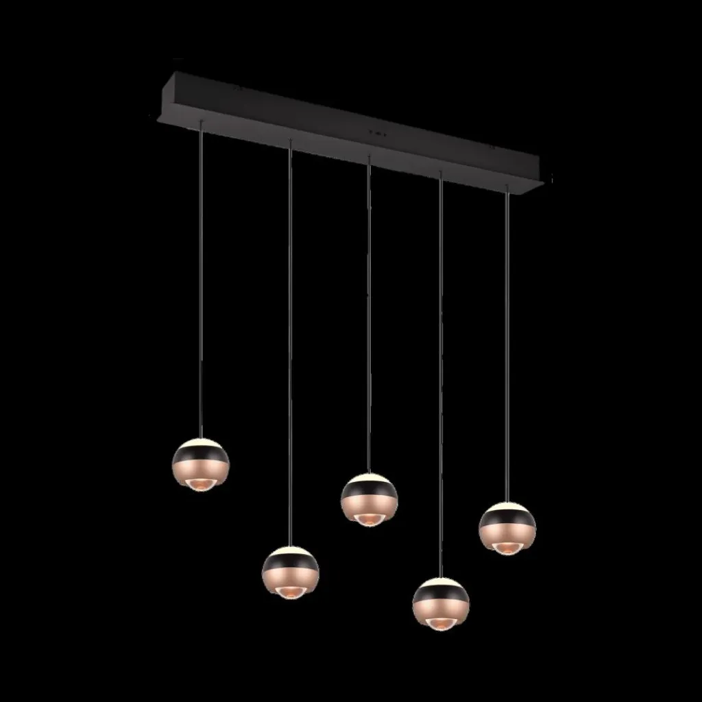 Ygo Hanglamp ORBIT 5Del. Zwart/Coffee| Hanglampen