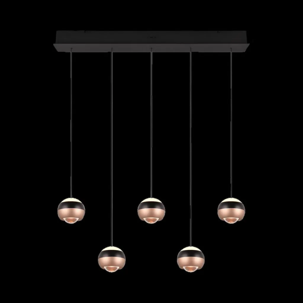 Ygo Hanglamp ORBIT 5Del. Zwart/Coffee| Hanglampen